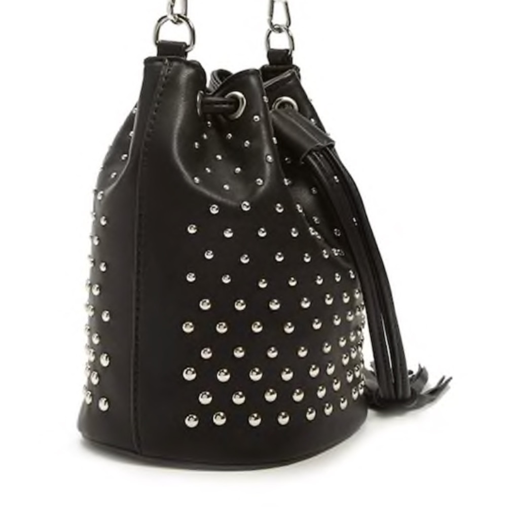 Studded bucket satchel side bag